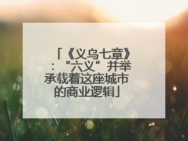 《义乌七章》：“六义”并举承载着这座城市的商业逻辑
