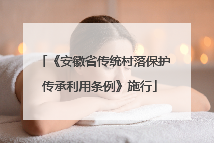 《安徽省传统村落保护传承利用条例》施行