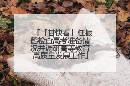 「甘快看」任振鹤检查高考准备情况并调研高等教育高质量发展工作