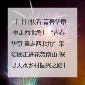 「甘快看·青春华章·重走西北角」“青春华章·重走西北角”采访团走进花舞南山 探寻天水乡村振兴之路
