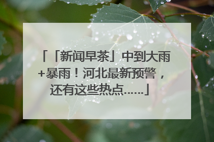 「新闻早茶」中到大雨+暴雨！河北最新预警，还有这些热点……