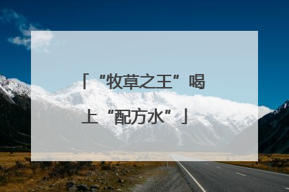 “牧草之王”喝上“配方水”