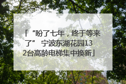 “盼了七年，终于等来了” 宁波东湖花园132台高龄电梯集中换新