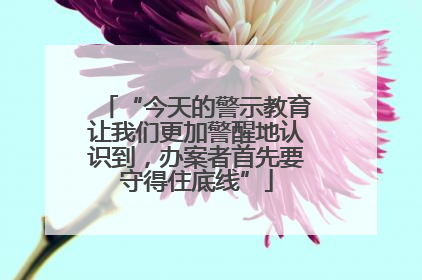 “今天的警示教育让我们更加警醒地认识到，办案者首先要守得住底线”