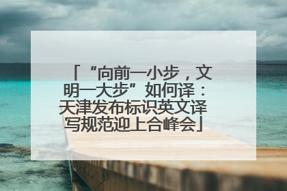 “向前一小步，文明一大步”如何译：天津发布标识英文译写规范迎上合峰会