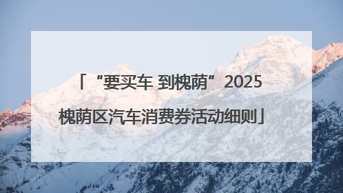 “要买车 到槐荫”2025槐荫区汽车消费券活动细则