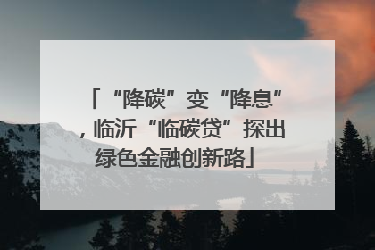“降碳”变“降息”，临沂“临碳贷”探出绿色金融创新路