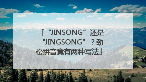 “JINSONG”还是“JINGSONG”？劲松拼音竟有两种写法