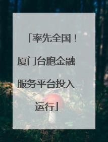 率先全国！厦门台胞金融服务平台投入运行