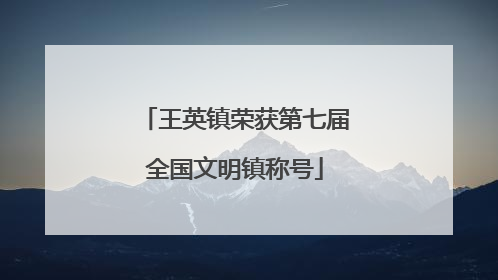 王英镇荣获第七届全国文明镇称号