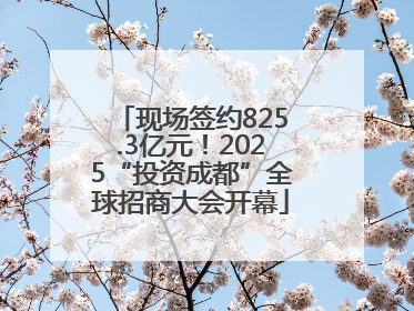 现场签约825.3亿元！2025“投资成都”全球招商大会开幕