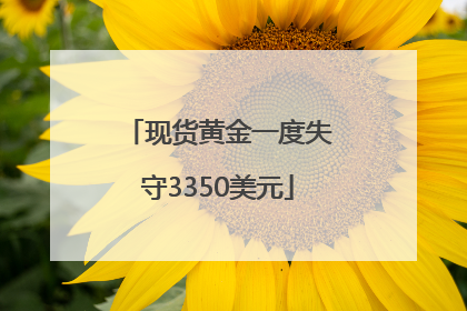 现货黄金一度失守3350美元
