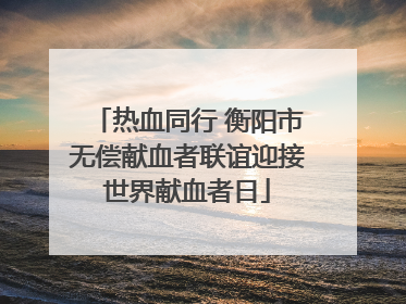 热血同行 衡阳市无偿献血者联谊迎接世界献血者日
