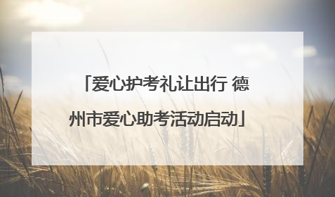 爱心护考礼让出行 德州市爱心助考活动启动