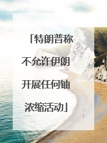 特朗普称不允许伊朗开展任何铀浓缩活动