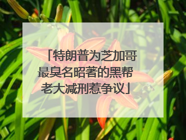 特朗普为芝加哥最臭名昭著的黑帮老大减刑惹争议