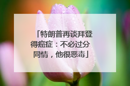 特朗普再谈拜登得癌症：不必过分同情，他很恶毒