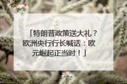 特朗普政策送大礼？欧洲央行行长喊话：欧元崛起正当时！