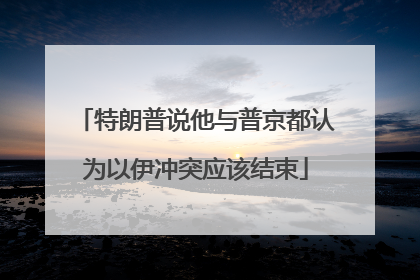 特朗普说他与普京都认为以伊冲突应该结束