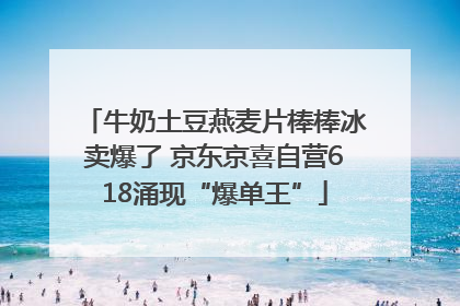 牛奶土豆燕麦片棒棒冰卖爆了 京东京喜自营618涌现“爆单王”