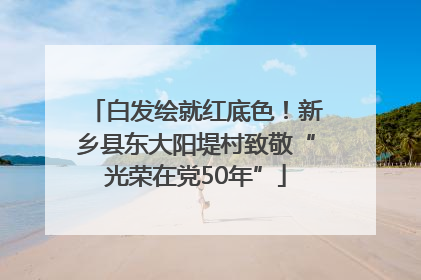 白发绘就红底色！新乡县东大阳堤村致敬“光荣在党50年”