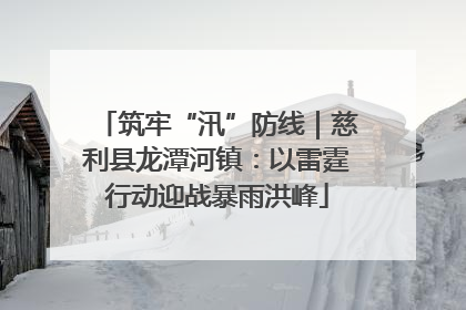 筑牢“汛”防线｜慈利县龙潭河镇：以雷霆行动迎战暴雨洪峰