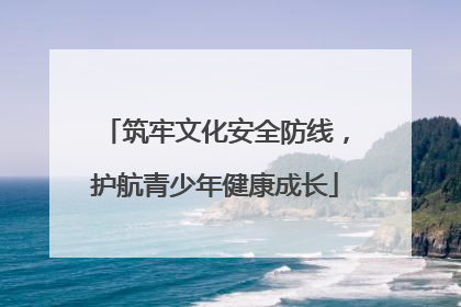 筑牢文化安全防线，护航青少年健康成长