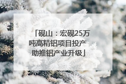砚山：宏砚25万吨高精铝项目投产 助推铝产业升级