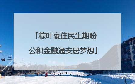 粽叶裹住民生期盼 公积金融通安居梦想