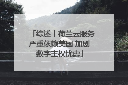 综述丨荷兰云服务严重依赖美国 加剧数字主权忧虑