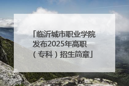 临沂城市职业学院发布2025年高职（专科）招生简章