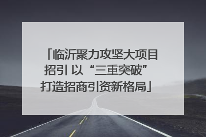 临沂聚力攻坚大项目招引 以“三重突破”打造招商引资新格局