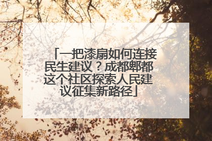 一把漆扇如何连接民生建议？成都郫都这个社区探索人民建议征集新路径
