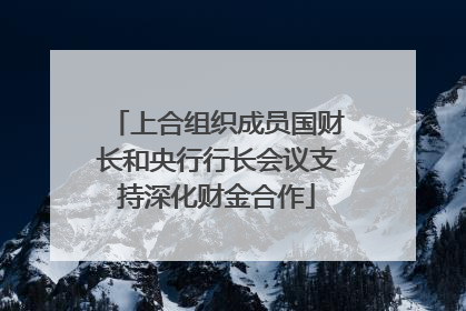 上合组织成员国财长和央行行长会议支持深化财金合作