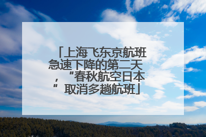 上海飞东京航班急速下降的第二天，“春秋航空日本”取消多趟航班