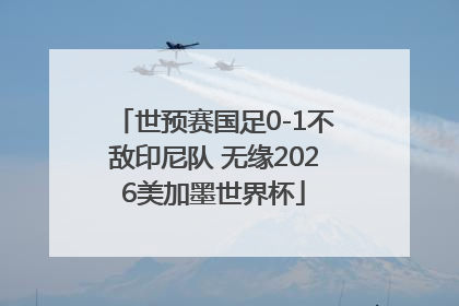 世预赛国足0-1不敌印尼队 无缘2026美加墨世界杯