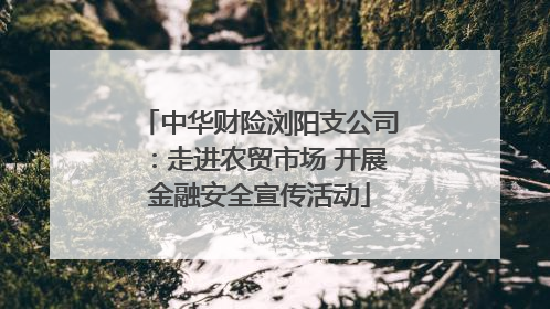 中华财险浏阳支公司：走进农贸市场 开展金融安全宣传活动