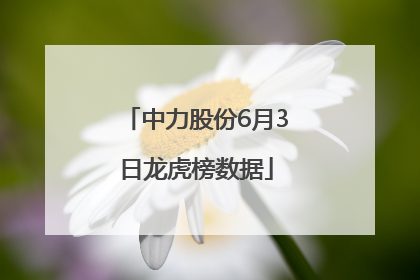 中力股份6月3日龙虎榜数据