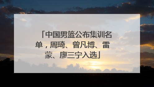 中国男篮公布集训名单，周琦、曾凡博、雷蒙、廖三宁入选