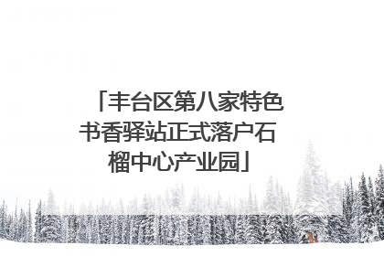 丰台区第八家特色书香驿站正式落户石榴中心产业园