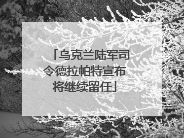 乌克兰陆军司令德拉帕特宣布将继续留任