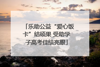 乐助公益“爱心饭卡”结硕果 受助学子高考佳绩亮眼