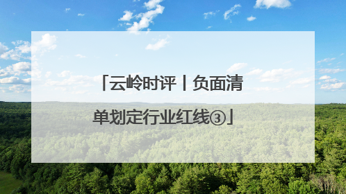 云岭时评丨负面清单划定行业红线③