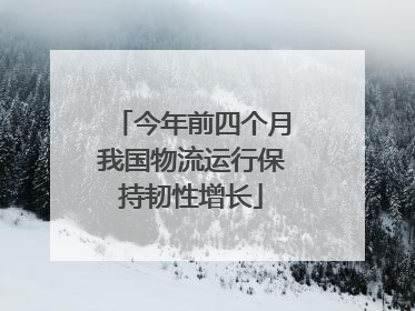 今年前四个月我国物流运行保持韧性增长