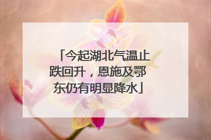 今起湖北气温止跌回升，恩施及鄂东仍有明显降水