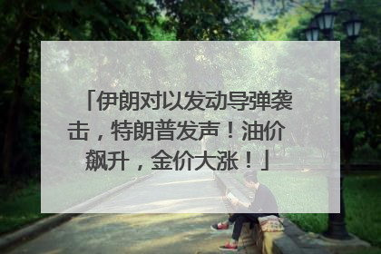 伊朗对以发动导弹袭击，特朗普发声！油价飙升，金价大涨！