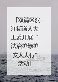 双清区滨江街道人大工委开展“法治护绿护安人大行”活动