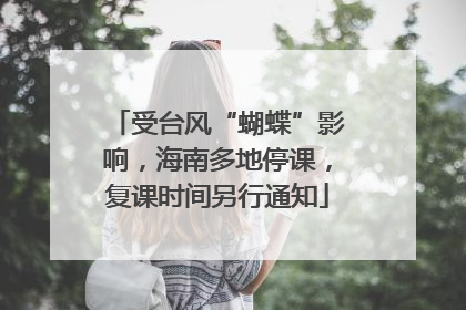受台风“蝴蝶”影响，海南多地停课，复课时间另行通知