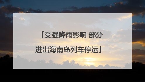 受强降雨影响 部分进出海南岛列车停运