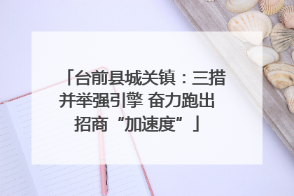 台前县城关镇：三措并举强引擎 奋力跑出招商“加速度”